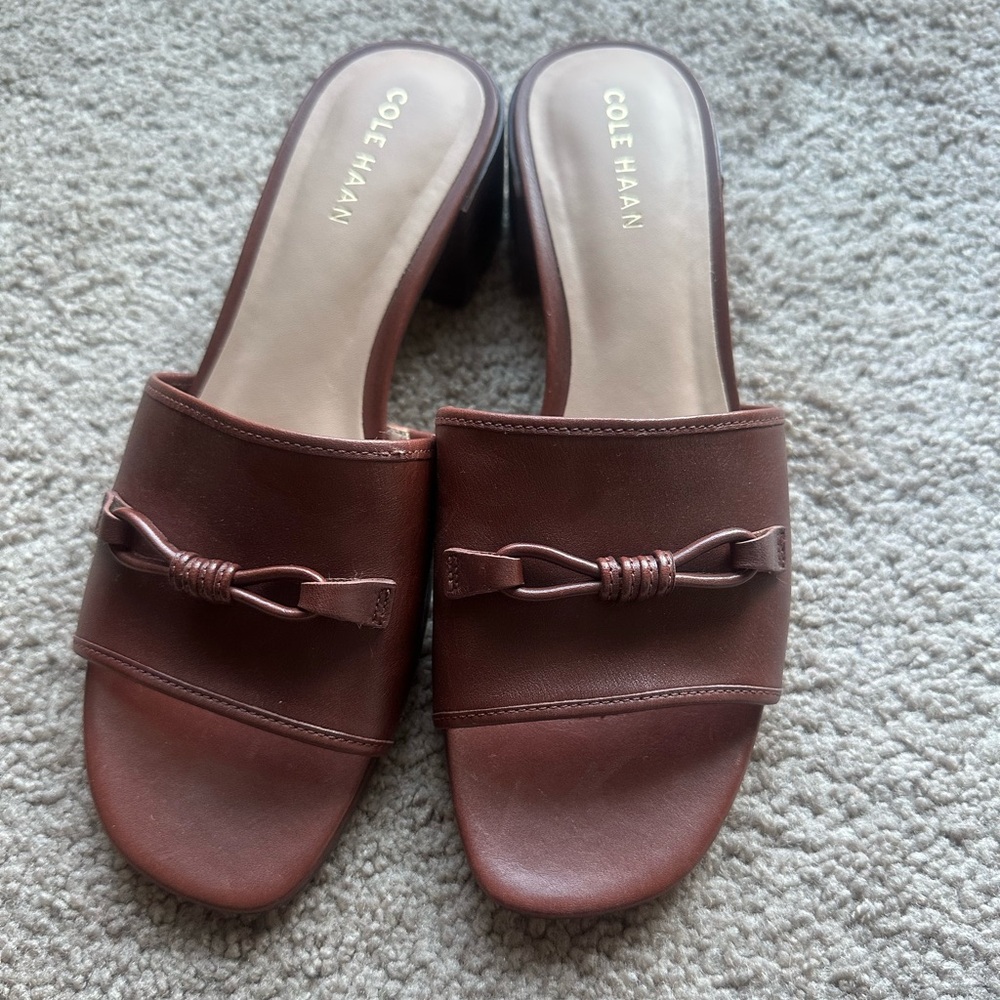 Cole Haan Caitlyn Bow Mule Leather Sandals 7.5 - Picture 3 of 8